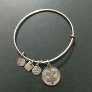 Alex & Ani Silver Tone Puzzle Piece Expandable Statement Bracelet